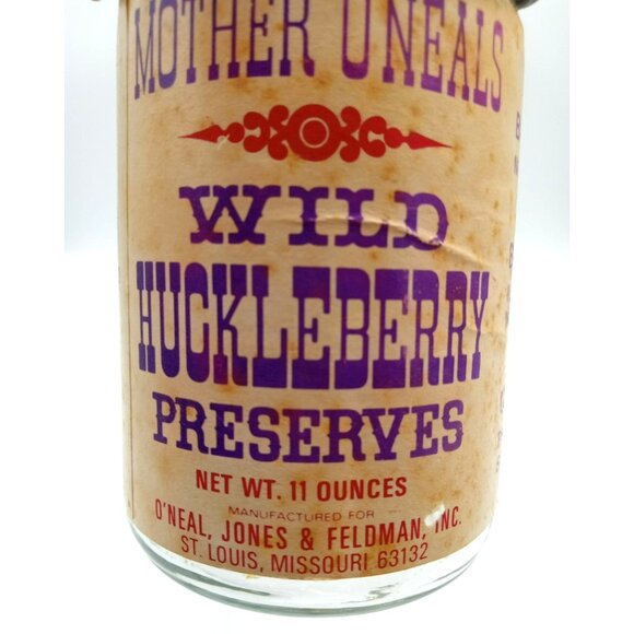 Glass Jar Mother ONeals Wild Huckleberry Preserves Wire Clamp Lid Vintage 11 Oz - Picture 3 of 14
